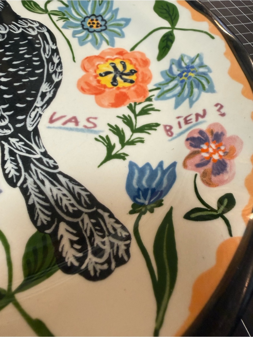 Anthropologie - Nathalie Léte- adorable Floral Bird Ceramic Plate - Multicolor - Picture 6 of 6